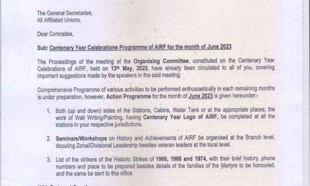 Centenary Year Celebrations Programme of AIRF for the month of June 2023