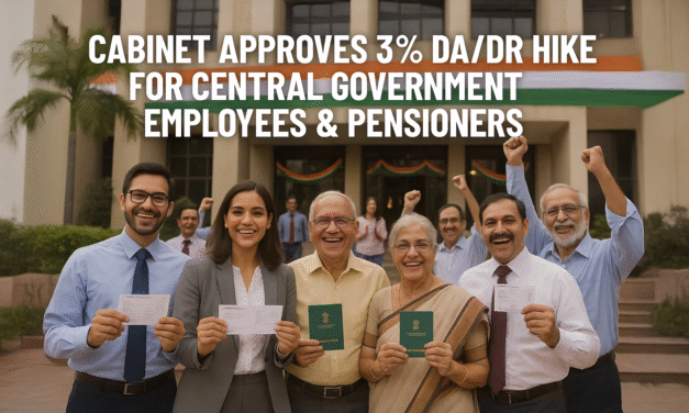 Cabinet approves additional instalment of three per cent Dearness Allowance to Central Government employees and Dearness Relief to Pensioners