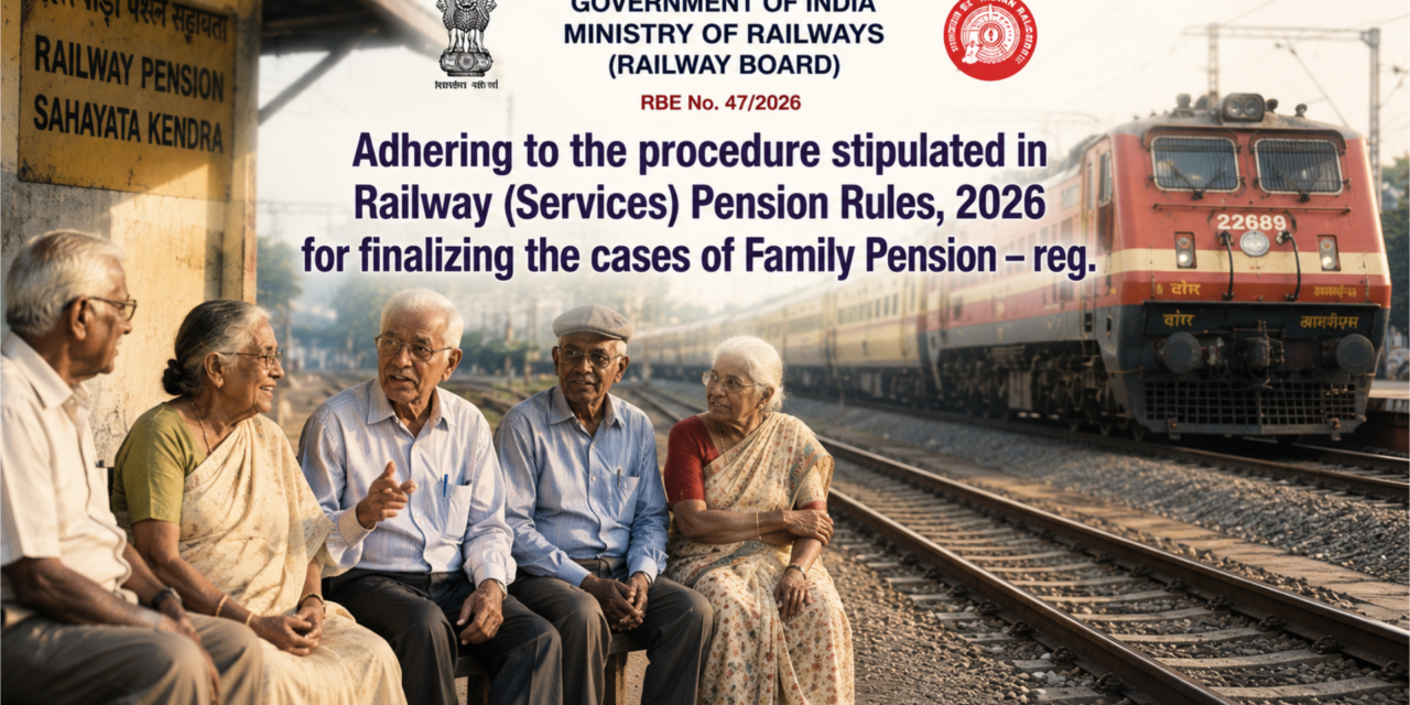 Adhering to the procedure stipulated in Railway (Services) Pension Rules, 2026 for finalizing the cases of Family Pension – reg.