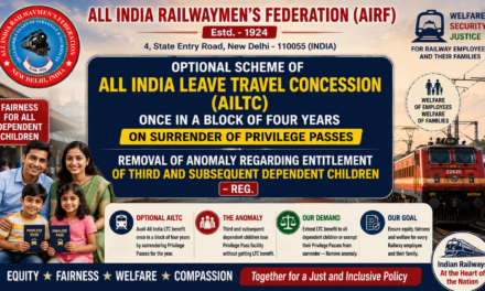 Optional Scheme of All India Leave Travel Concession (AILTC) once in a Block of Four Years on Surrender of Privilege Passes – Removal of anomaly regarding entitlement of third and    dependent children – Reg.