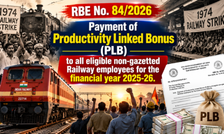 Payment of Productivity Linked Bonus (PLB) to all eligible non-gazetted Railway employees for the financial year 2025-26