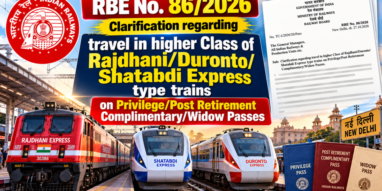Clarification regarding travel in higher Class of Rajdhani/Duronto/Shatabdi Express type trains on Privilege/Post Retirement Complimentary/Widow Passes