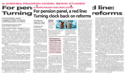 NPS UPDATE ON FINANCIAL EXPRESS –  Turning clock back on reforms, Committee may suggest hike in govt contribution to NPS