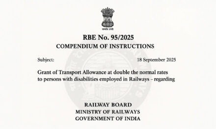 Compendium of Instructions regarding grant of Transport Allowance at double the normal rates to persons with disabilities employed in Railways-regarding