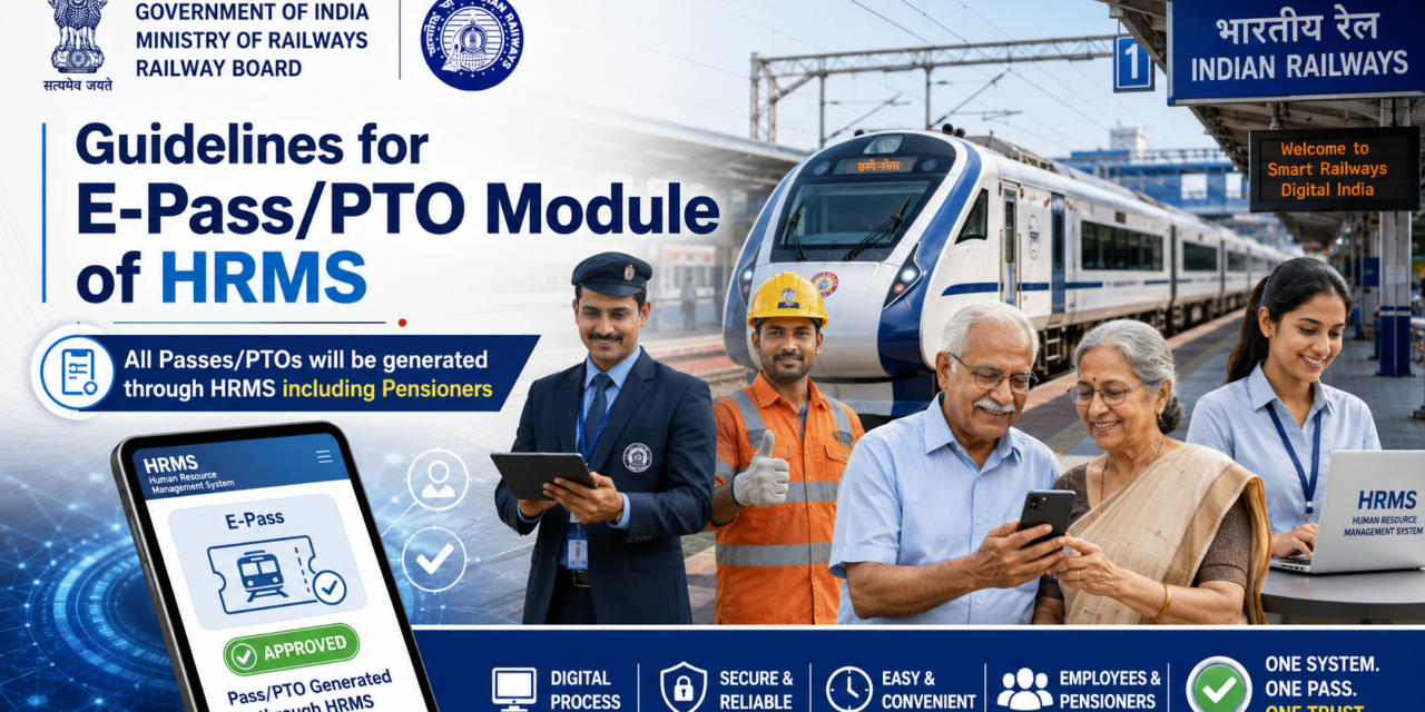 Guidelines for e-Pass/PTO Module of HRMS – All Passes/PTOs will be generated through HRMS including Pensioners