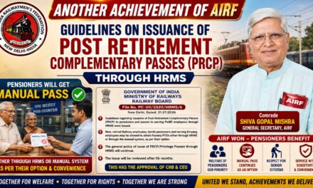 Guidelines on issuance of Post Retirement Complementary Passes (PRCP) through HRMS