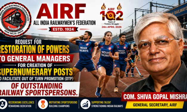 Request for restoration of powers to General Managers for creation of supernumerary posts to facilitate Out of Turn Promotion (OTP) of outstanding Railway sportspersons.