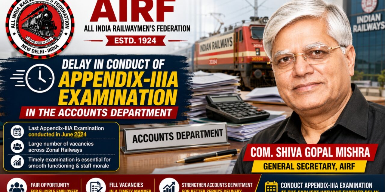 Delay in conduct of Appendix-IIIA Examination in the Accounts Department