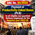 Payment of Productivity Linked Bonus (PLB) to all eligible non-gazetted Railway employees for the financial year 2025-26